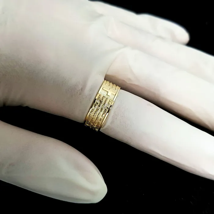 18k 14k gold lords prayer ring 1 carre dor Rings