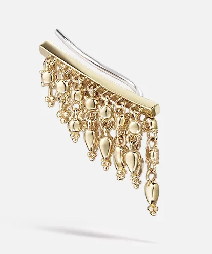 18mm Curved Tassel Bar Ear Climber Maria Tash Earrings