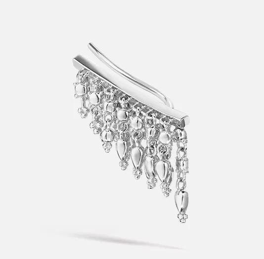 18mm Curved Tassel Bar Ear Climber Maria Tash Earrings