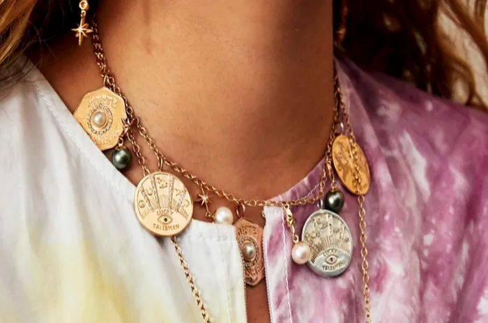 5 Coin Necklace Marlo Laz Necklaces 5 Coin Necklace Marlo Laz Necklaces