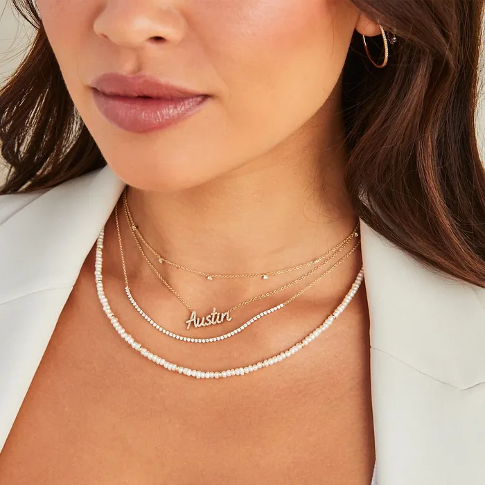 7 Prong Set Diamond Necklace ef collection Necklaces