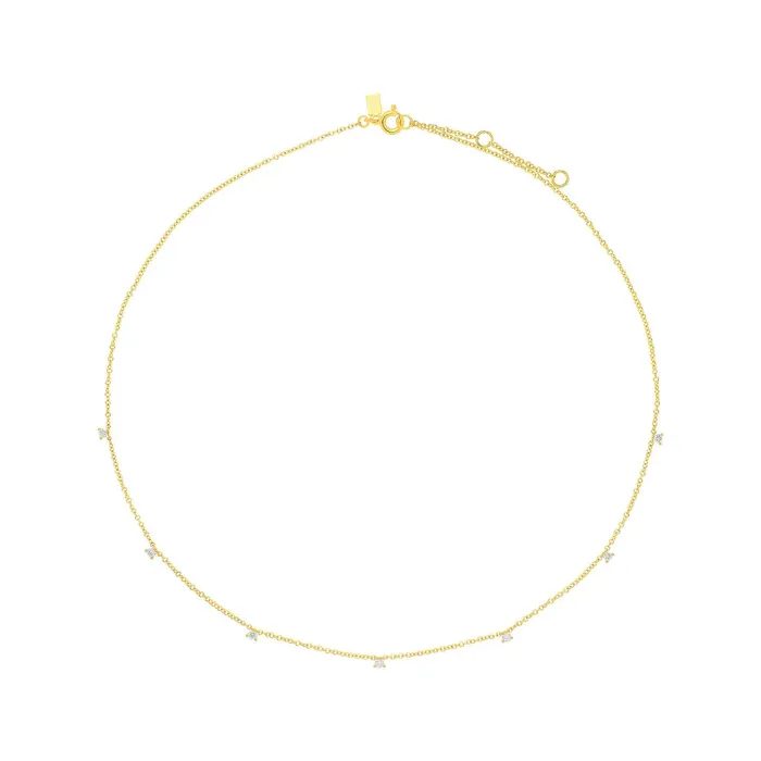7 Prong Set Diamond Necklace ef collection Necklaces