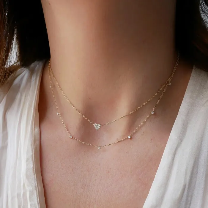 7 Prong Set Diamond Necklace ef collection Necklaces