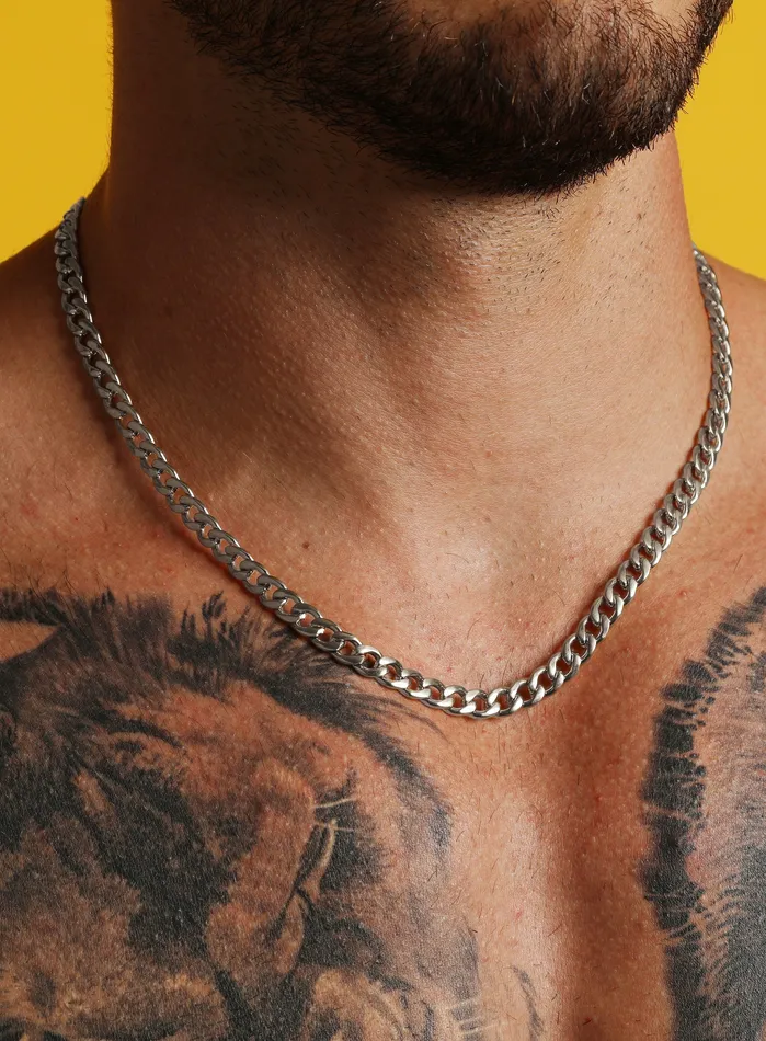 7mm Stainless Steel Curb Chain Necklace for Men We Are All Smith Necklaces