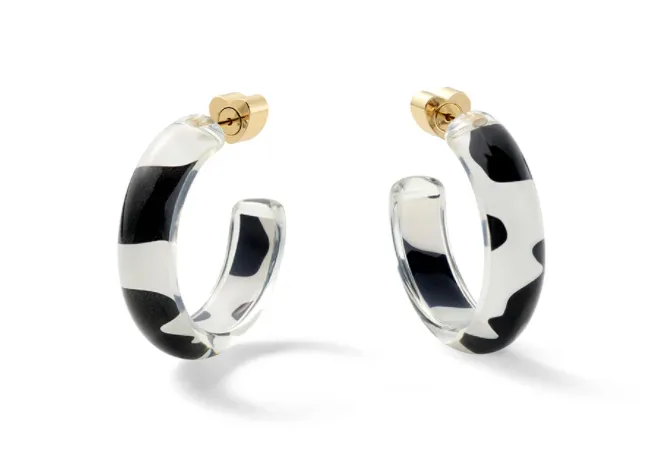 Alison Lou Jewels Earrings Small Animal Print Jelly Hoops