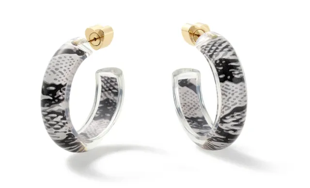 Alison Lou Jewels Earrings Small Animal Print Jelly Hoops