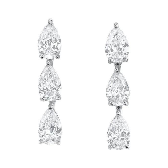 Anita Ko Earrings 3 pear diamond dot studs