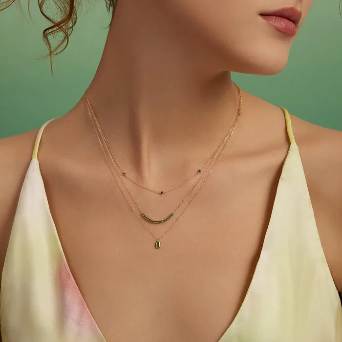 ASPEN Tsavorite Bezel Necklace AURELIE GI Necklaces