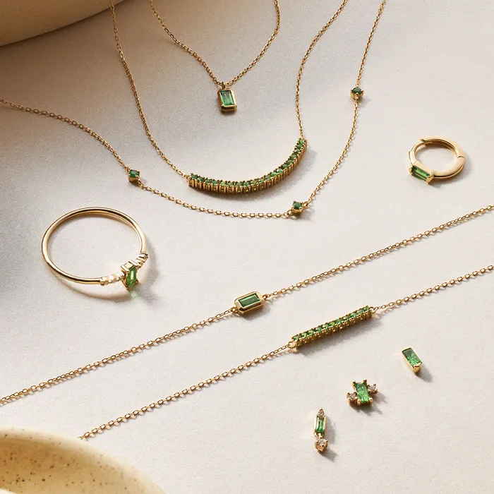 ASPEN Tsavorite Bezel Necklace AURELIE GI Necklaces