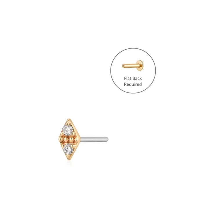 AURELIE GI ADELE Single Diamond Threadless Flatback Earring Earrings
