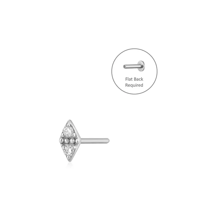 AURELIE GI ADELE Single Diamond Threadless Flatback Earring Earrings