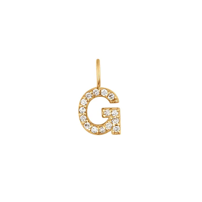 AURELIE GI G Diamond Initial Charm Charm Necklaces