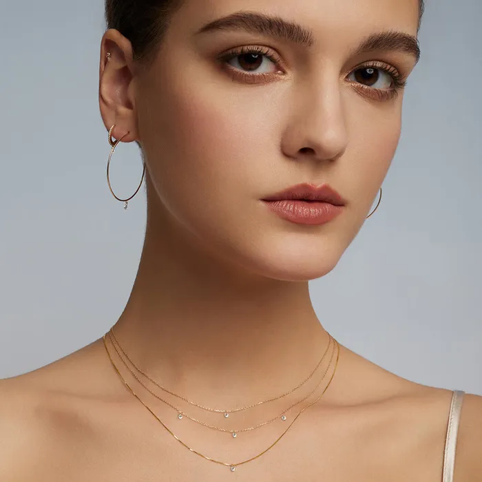 AURELIE GI Necklaces POISE Triple Floating Diamond Necklace