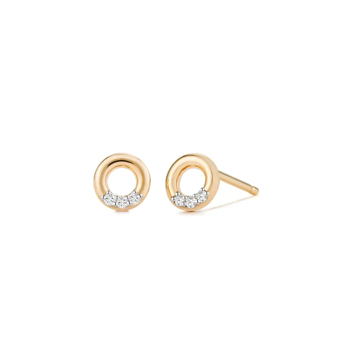 AURELIE GI Rings LENA Open Circle Diamond Studs