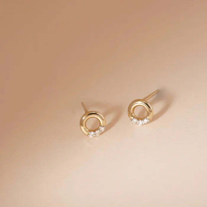 AURELIE GI Rings LENA Open Circle Diamond Studs