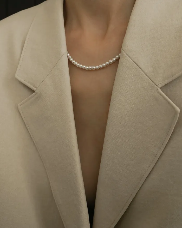Ayaka Crystal Pearl Necklace MYJN Necklaces