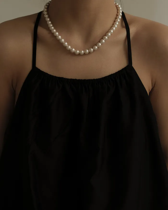 Ayaka Crystal Pearl Necklace MYJN Necklaces
