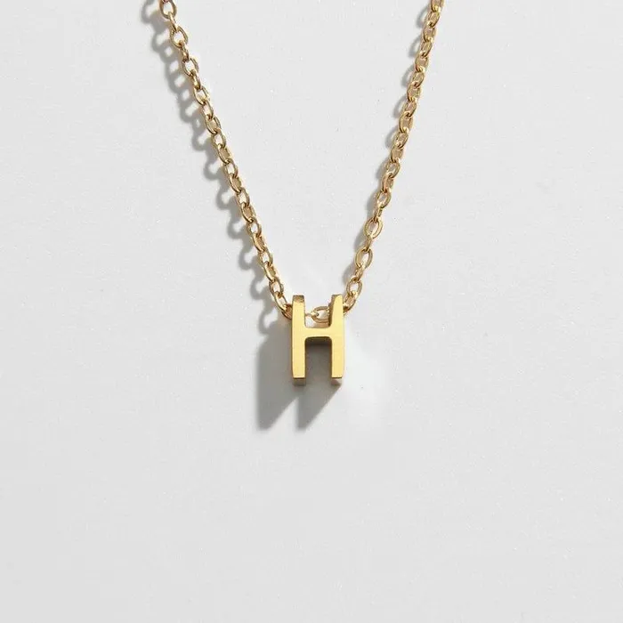 Biella Vintage Necklaces Letter Necklace H