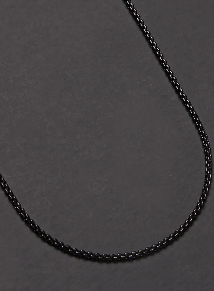 Black gunmetal plated stainless steel round box chain necklace for men We Are All Smith Necklaces