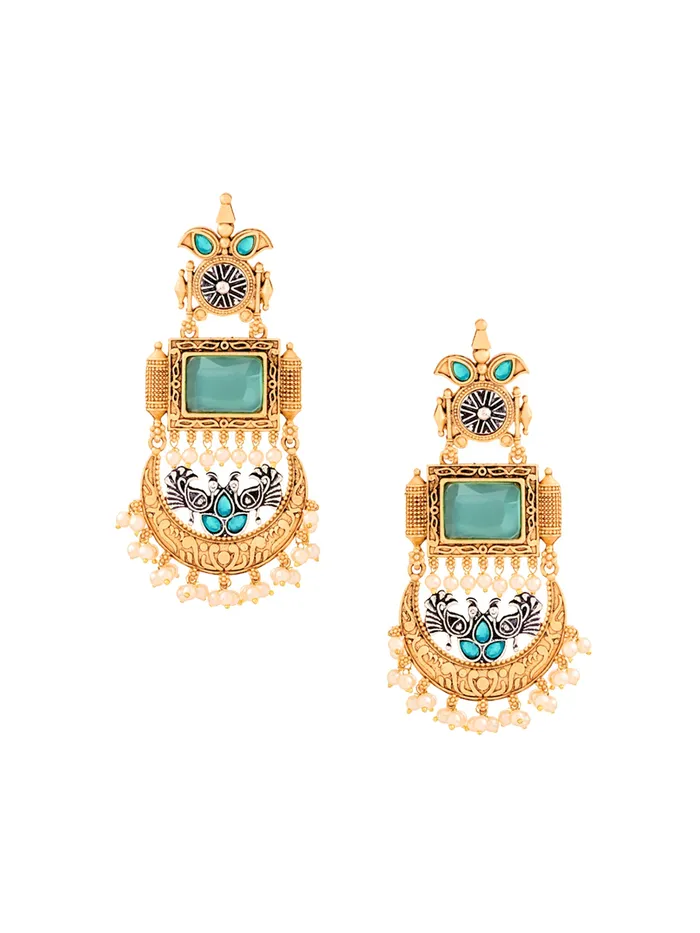 Bracelets Gold Plated Dangler Earrings for Women Elegant Design 10cm Green Stones Gift Ready Yellow Chimes Bracelets Gold Plated Dangler Earrings for Women Elegant Design 10cm Green Stones Gift Ready Yellow Chimes