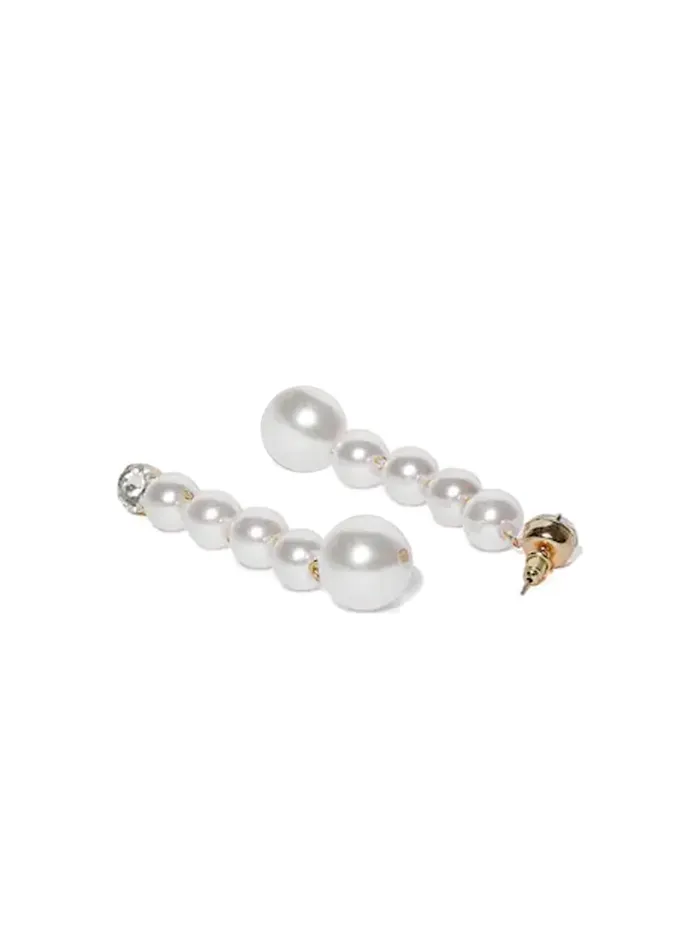 Bracelets Kairangi Earrings for Women and Girls Fashion White Pearl Dangler Earrings Gold Plated Long Chain Pearl Dangler Earrings Birthday Gift for Girls Women Anniversary Gift for Wife Kairangi