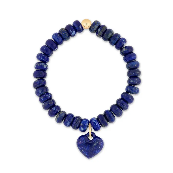Bracelets Kate Collins Jewelry Heart Gemstone Charm BraceletLapis Lazuli