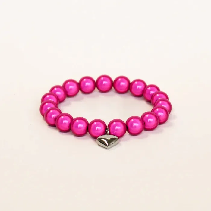Bracelets Miracle Bead Stretch Bracelet Fuchsia Candlewick Gift Shop