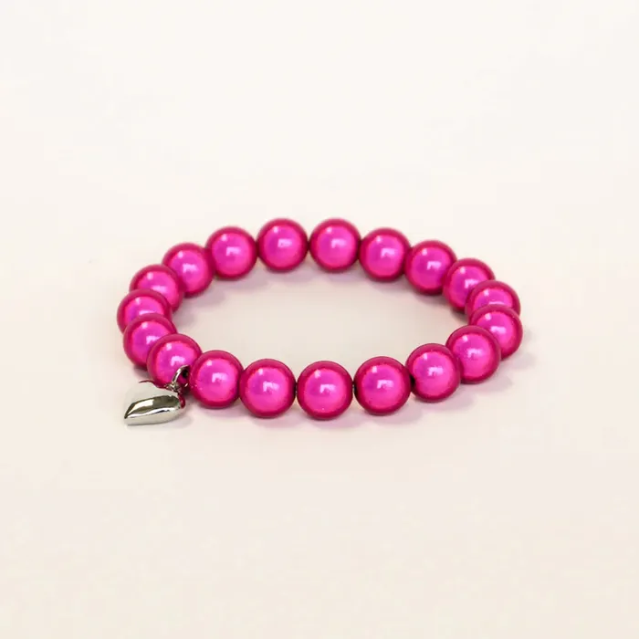 Bracelets Miracle Bead Stretch Bracelet Fuchsia Candlewick Gift Shop