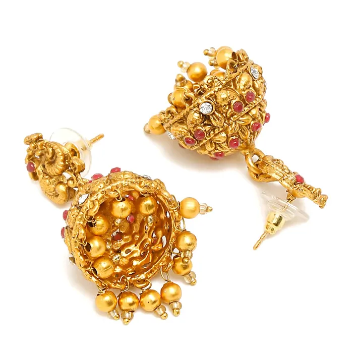Bracelets Yellow Chimes Jewellery Set for Women Gold Plated Traditional Temple Jewelry Set Antique Necklace Set with Earrings and Maangtikka for Women and Girls JS 16 Yellow Chimes