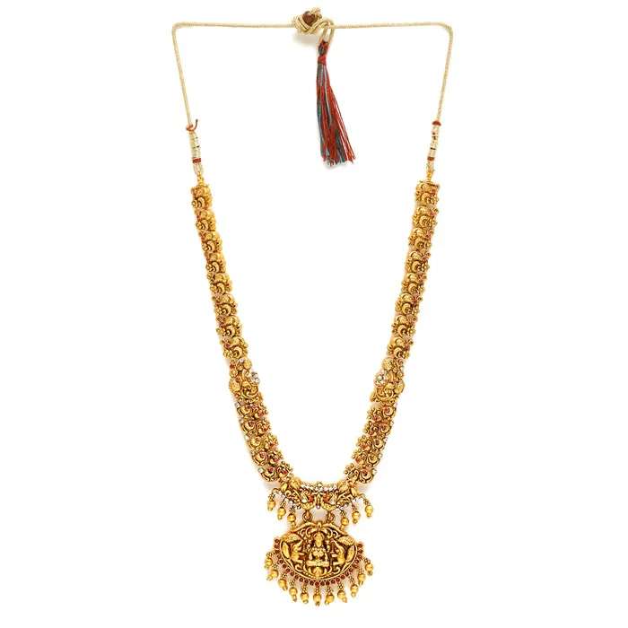 Bracelets Yellow Chimes Jewellery Set for Women Gold Plated Traditional Temple Jewelry Set Antique Necklace Set with Earrings and Maangtikka for Women and Girls JS 16 Yellow Chimes
