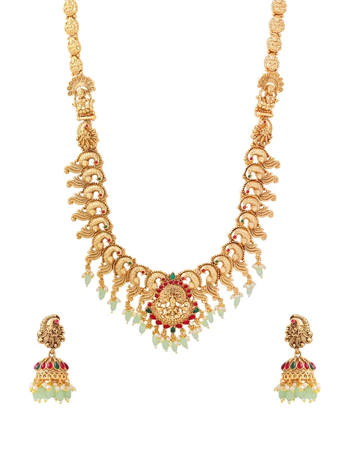 Bracelets Yellow Chimes Temple Jewellery Set Gold Plated Bridal Necklace for Women Adjustable Clasp 38cm Gold Bracelets Yellow Chimes Temple Jewellery Set Gold Plated Bridal Necklace for Women Adjustable Clasp 38cm Gold