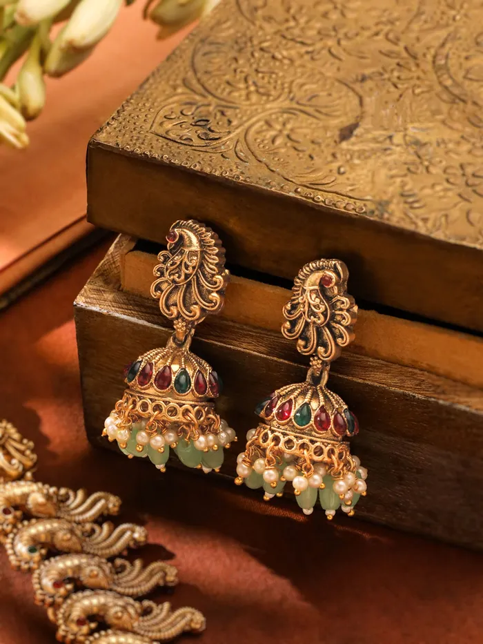 Bracelets Yellow Chimes Temple Jewellery Set Gold Plated Bridal Necklace for Women Adjustable Clasp 38cm Gold