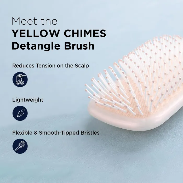 Bracelets Yellow Chimes Yellow Chimes Detangler Hair Brush Flexible Bristles Paddle Brush with Cushioning for Smoothening out Curls Straightening and Styling Hair Wet Dry Hair Pain Free Detangling