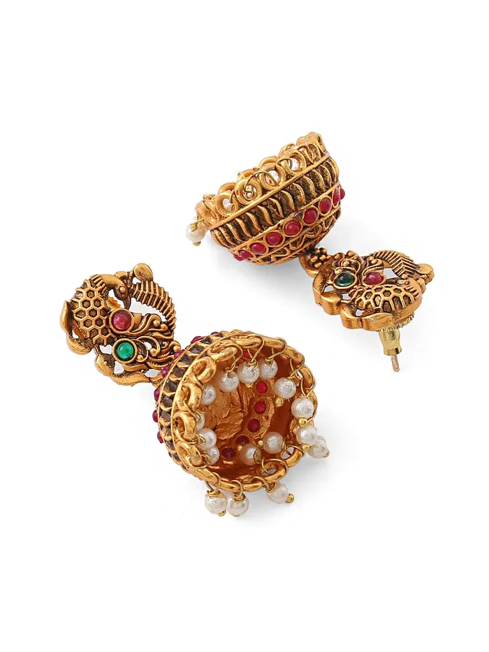 Bracelets Yellow Chimes Yellow Chimes Necklace Set For Women And Girls Traditional Jewellery set for women GoldPlated Temple Necklace Set StoneStudded Necklace Set For Women Girls