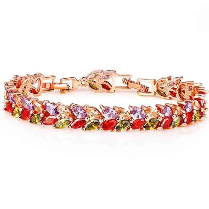Bracelets Yellow Chimes Yellow Chimes Queen Tiara Swiss Cubic Zircon Rose Gold Plated Bracelet for Women and Girls Bracelets Yellow Chimes Yellow Chimes Queen Tiara Swiss Cubic Zircon Rose Gold Plated Bracelet for Women and Girls