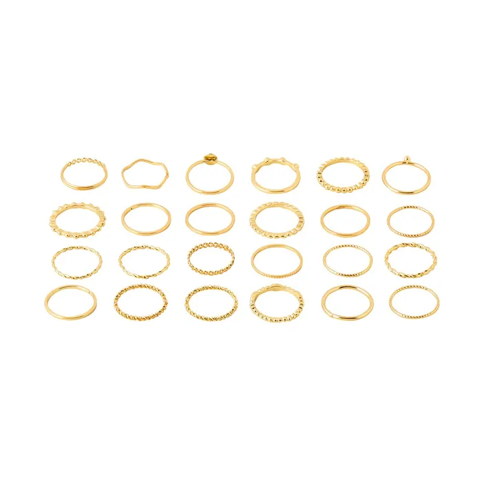 Bracelets Yellow Chimes Yellow Chimes Rings for Women and Girls Aesthetic Stack Ring Set Gold Plated Aesthetic Knuckle Rings Set Birthday Gift For girls and women Anniversary Gift for Wife