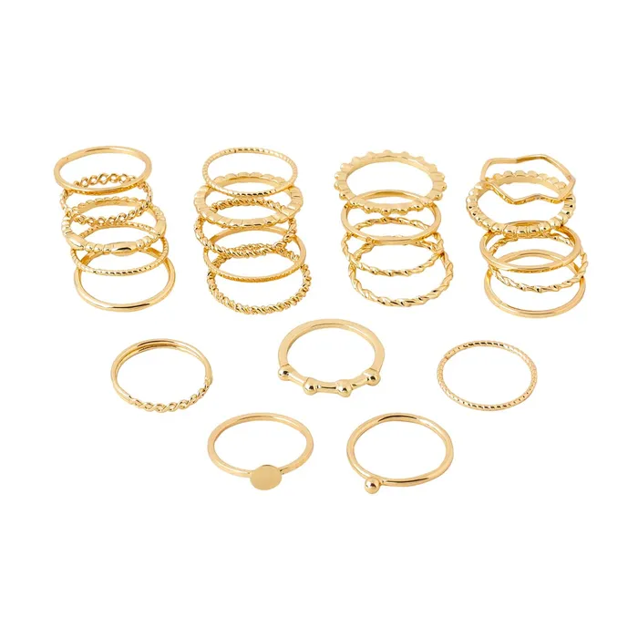 Bracelets Yellow Chimes Yellow Chimes Rings for Women and Girls Aesthetic Stack Ring Set Gold Plated Aesthetic Knuckle Rings Set Birthday Gift For girls and women Anniversary Gift for Wife