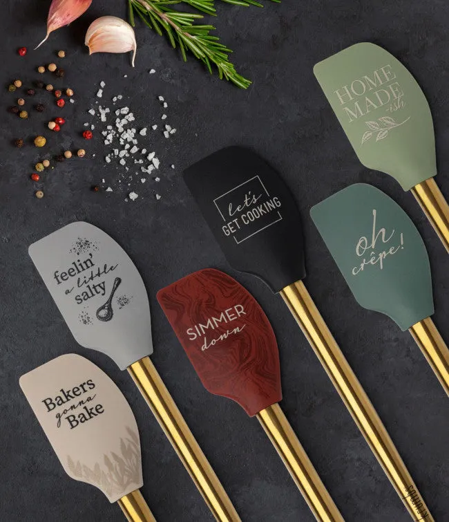 Canadian Gift Concept PreStyled Sets Assorted Silicone Spatulas w Gold Handle Canadian Gift Concept PreStyled Sets Assorted Silicone Spatulas w Gold Handle