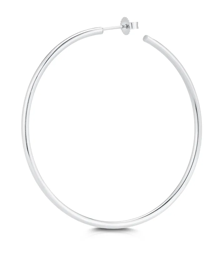 Carbon Hyde Earrings 5cm Tube Hoops Carbon Hyde Earrings 5cm Tube Hoops