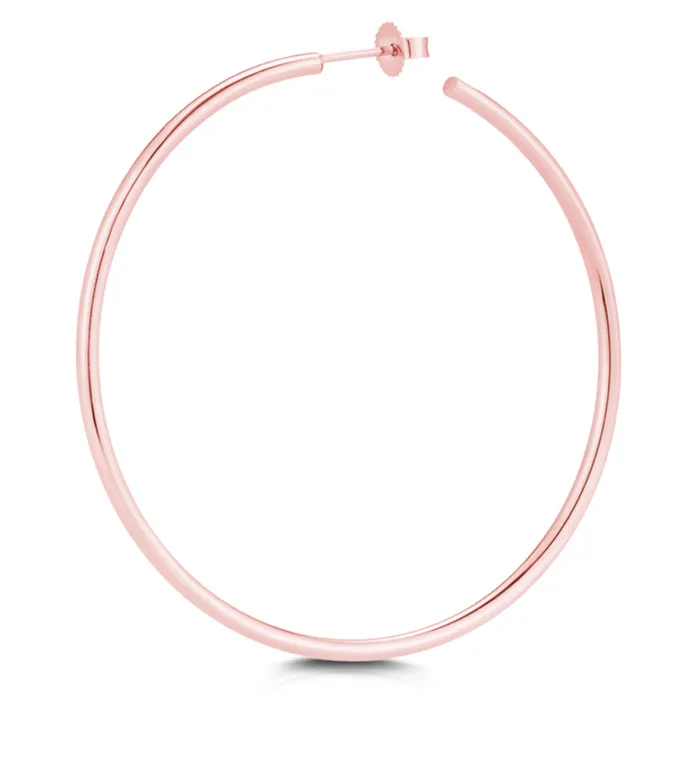 Carbon Hyde Earrings 5cm Tube Hoops Carbon Hyde Earrings 5cm Tube Hoops