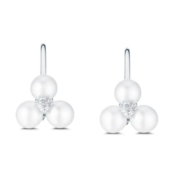Carbon Hyde Earrings Tri Pearl Earrings
