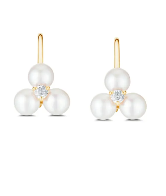 Carbon Hyde Earrings Tri Pearl Earrings
