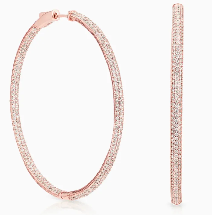 Carbon Hyde Triple Row Infinity Hoops Rings