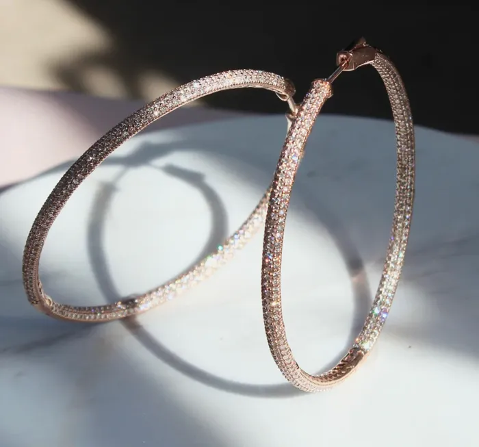 Carbon Hyde Triple Row Infinity Hoops Rings