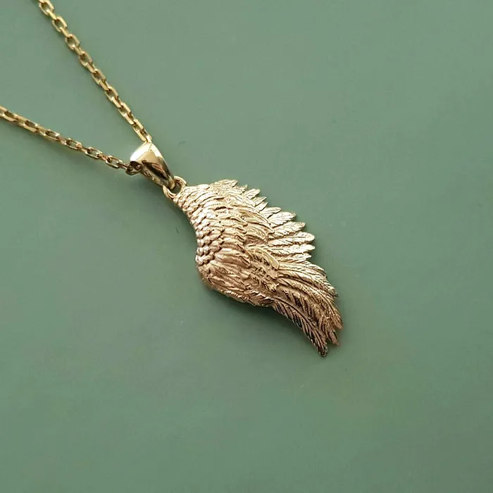 carre dor Necklaces 14k 18k gold angel wing pendant necklace 1 Medium