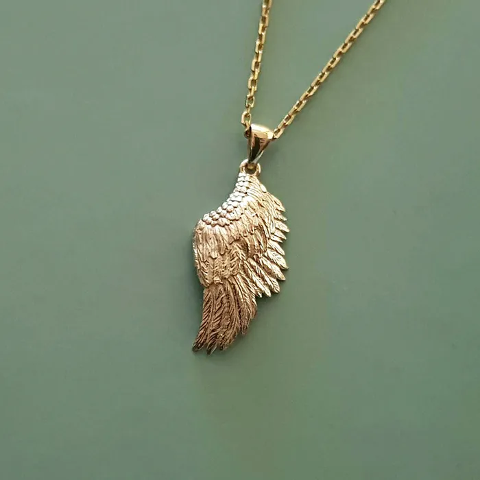 carre dor Necklaces 14k 18k gold angel wing pendant necklace 1 Medium