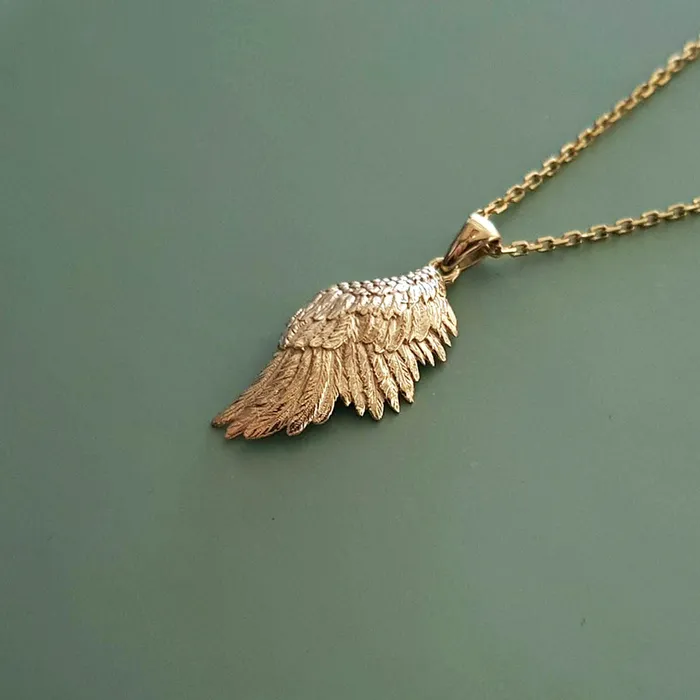 carre dor Necklaces 14k 18k gold angel wing pendant necklace 1 Medium