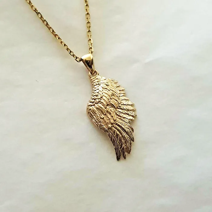 carre dor Necklaces 14k 18k gold angel wing pendant necklace 1 Medium