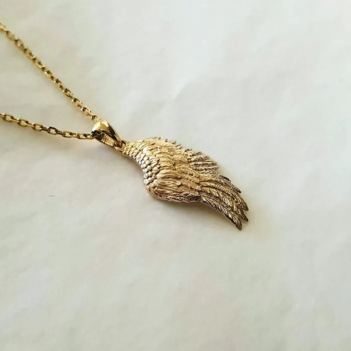 carre dor Necklaces 14k 18k gold angel wing pendant necklace 1 Medium