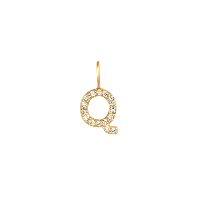 Charm Necklaces AURELIE GI Q Diamond Initial Charm